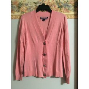 Vineyard Vine Small Pink Knit Button Down Preppy Barbiecore Cardigan Sweater